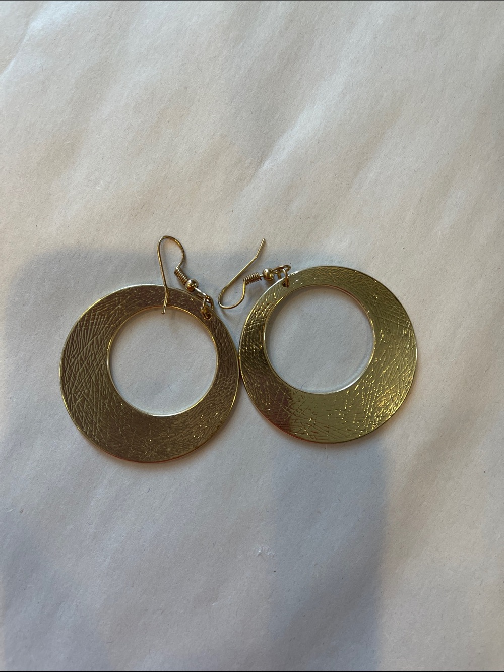 Gold tone Round Open Hoop Dangle Earrings - Women Jewelry